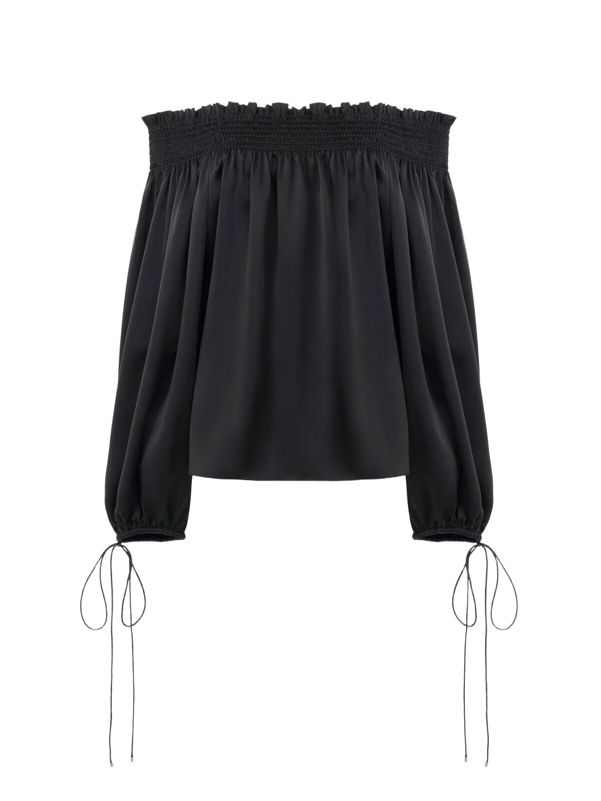 Chloé Off-the-shoulder top in washed silk satin