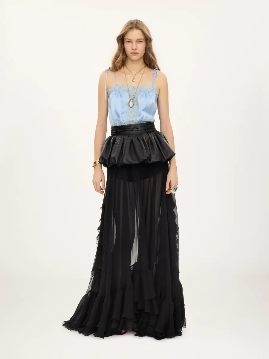 Chloé Camisole top in washed silk satin & lace | Thumbnail 3 Chloé Camisole top in washed silk satin & lace | Thumbnail 3