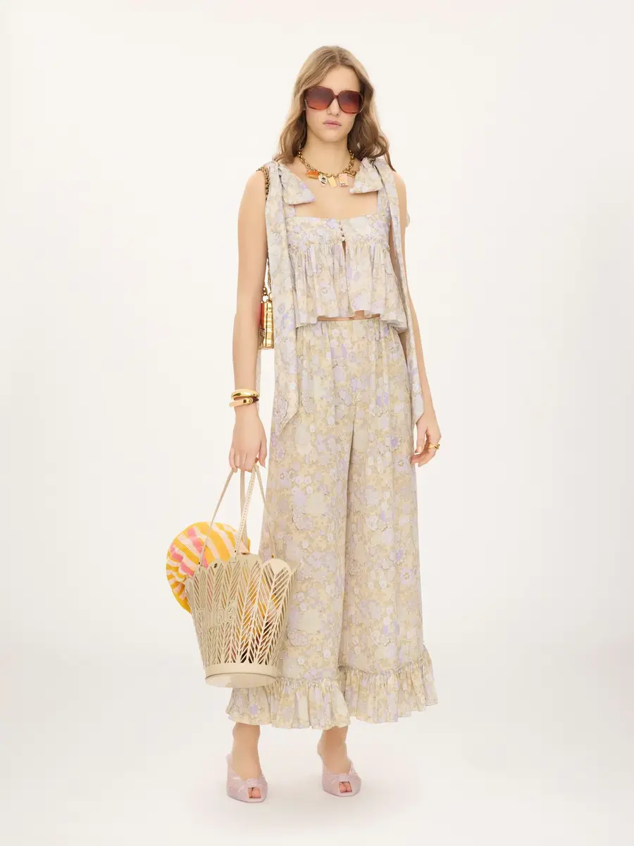 Chloé Knotted-strap cropped top in soft cotton | Thumbnail 3 Chloé Knotted-strap cropped top in soft cotton | Thumbnail 3