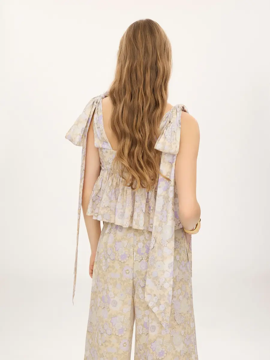 Chloé Knotted-strap cropped top in soft cotton | Thumbnail 6 Chloé Knotted-strap cropped top in soft cotton | Thumbnail 6