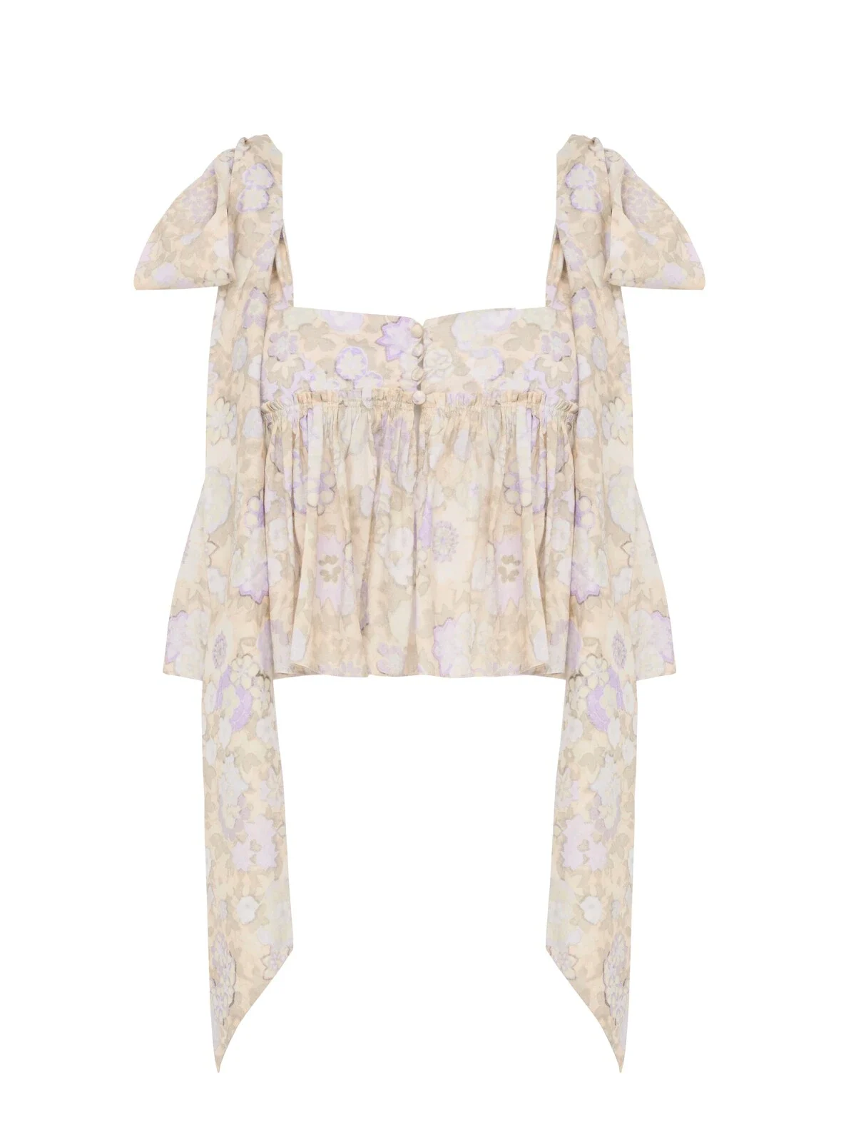 Chloé Knotted-strap cropped top in soft cotton