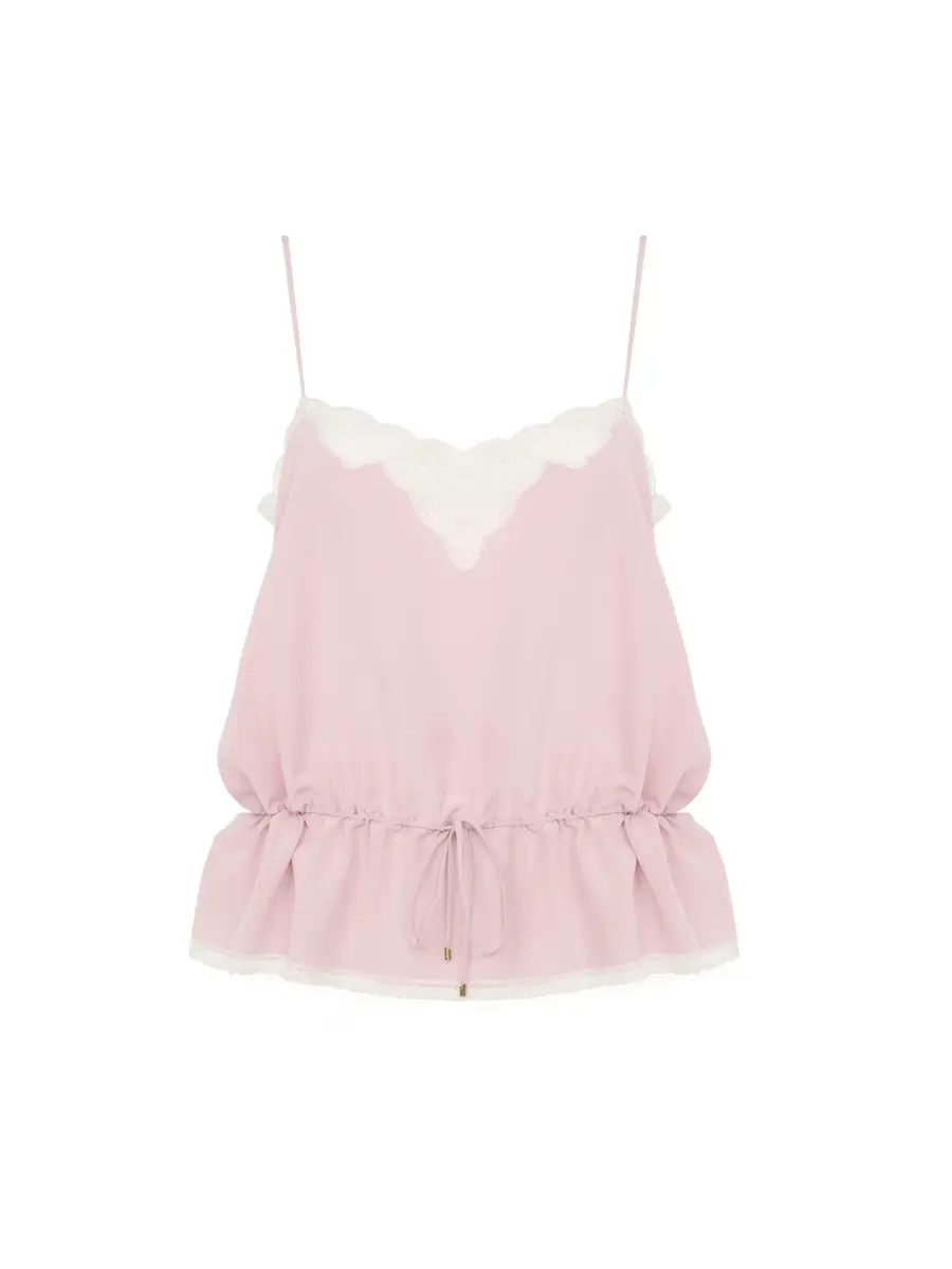 Chloé Camisole top in crêpe de chine & lace | Thumbnail 2 Chloé Camisole top in crêpe de chine & lace | Thumbnail 2