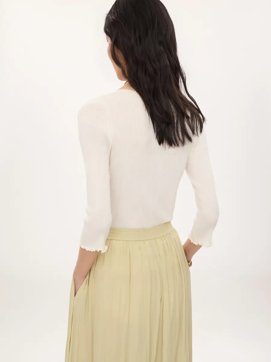 Chloé Fitted top in cotton & silk jersey | Thumbnail 5