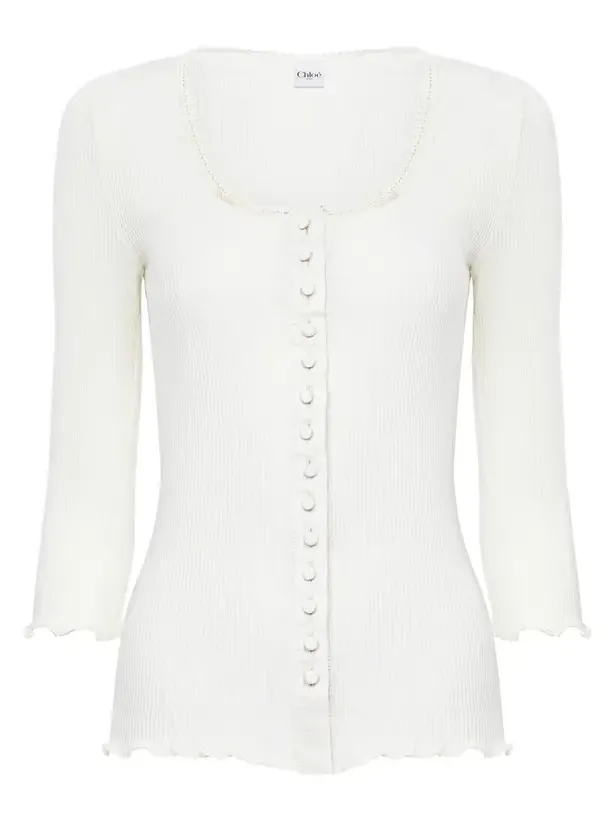 Fitted top in cotton & silk jersey Fitted top in cotton & silk jersey
