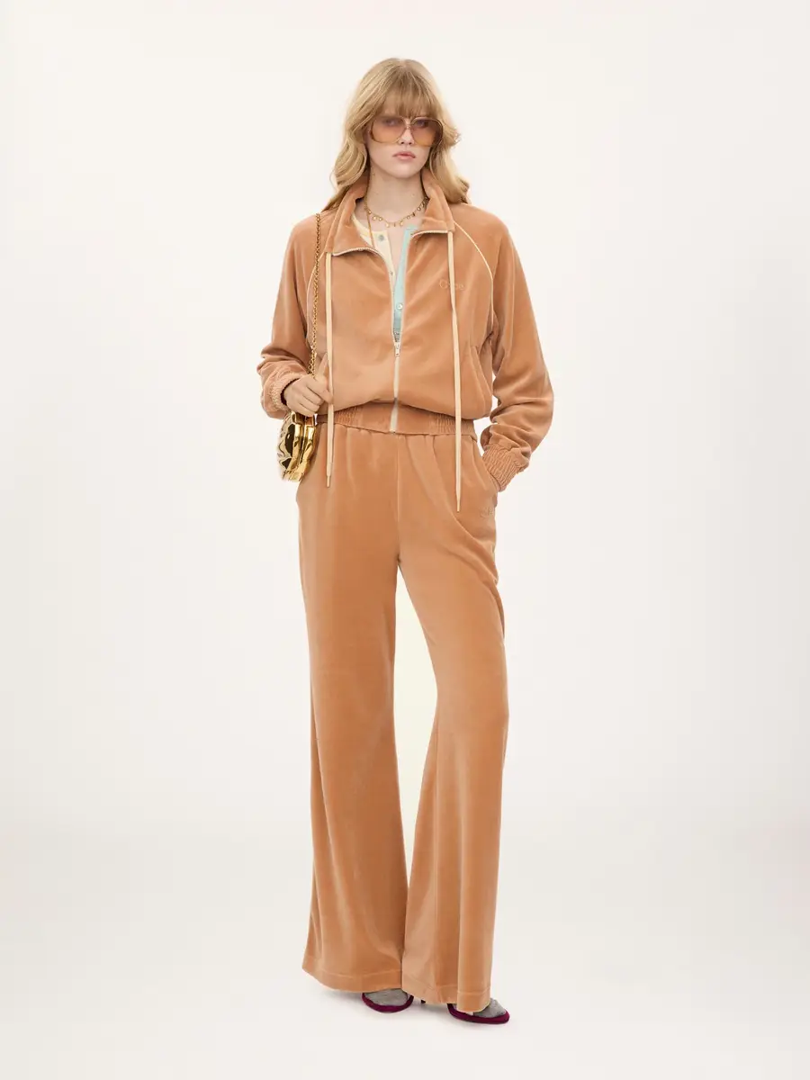 Chloé Wide-leg tracksuit pants in velvet | Thumbnail 3