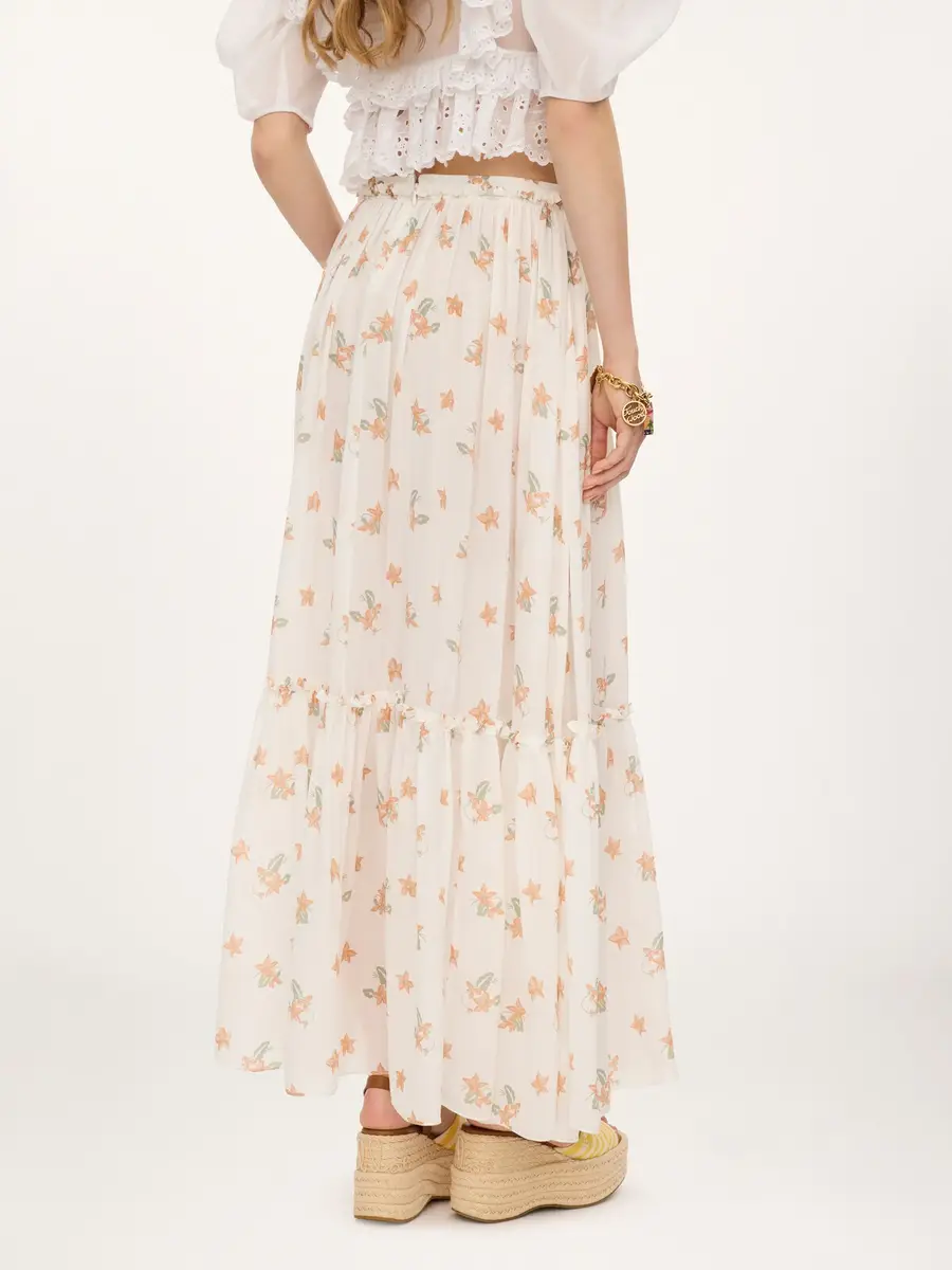 Chloé Gathered long skirt in silk charmeuse | Thumbnail 5 Chloé Gathered long skirt in silk charmeuse | Thumbnail 5