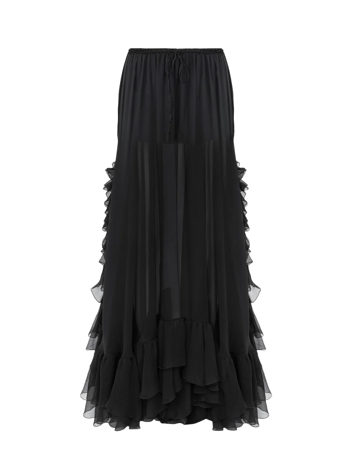 Chloé Ruffled long skirt in silk mousseline