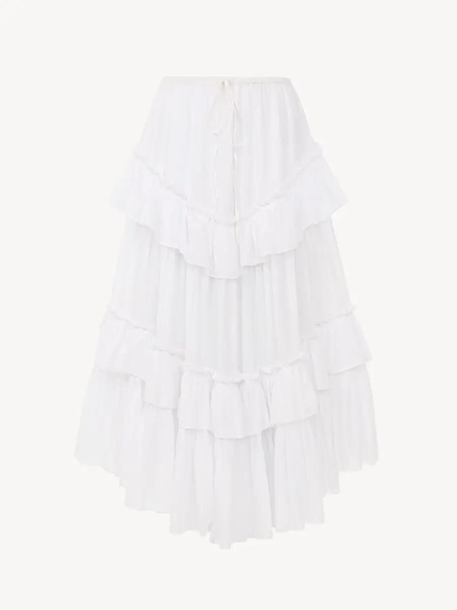 Chloé Layered ruffled midi skirt in cotton voile | Thumbnail 2 Chloé Layered ruffled midi skirt in cotton voile | Thumbnail 2