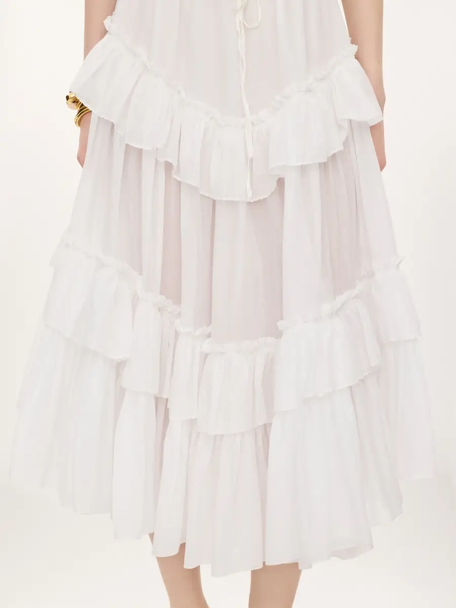 Chloé Layered ruffled midi skirt in cotton voile | Thumbnail 6 Chloé Layered ruffled midi skirt in cotton voile | Thumbnail 6