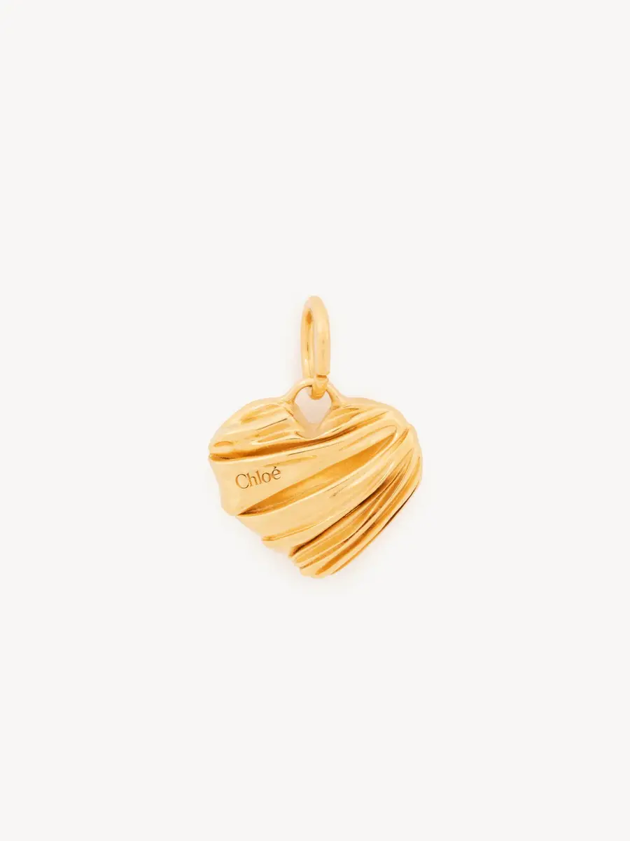 Chloé Pleated heart charm in brass | Thumbnail 2 Chloé Pleated heart charm in brass | Thumbnail 2