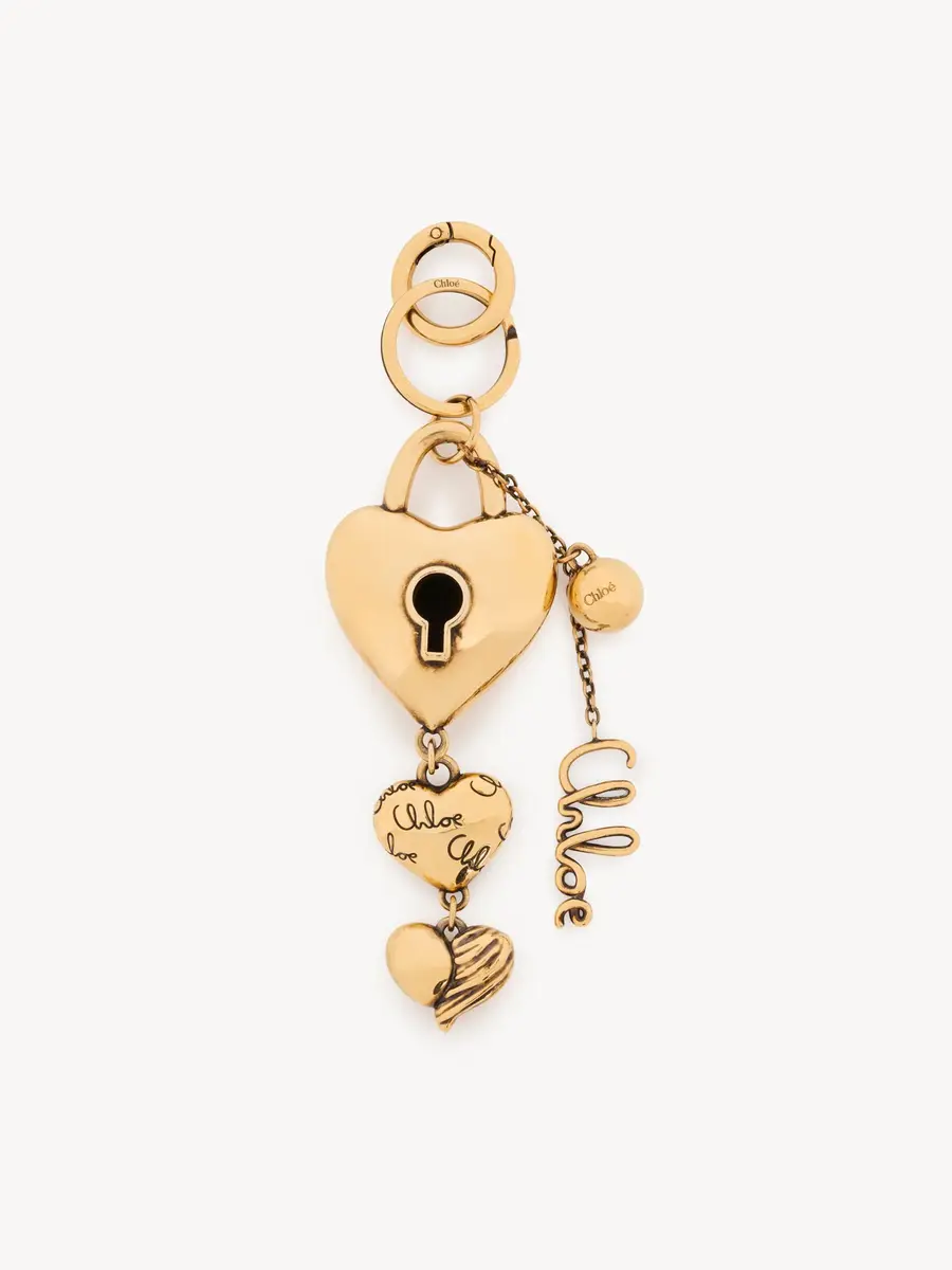 Chloé Chloé Symbols Multiple Hearts key ring bag charm in copper | Thumbnail 2 Chloé Chloé Symbols Multiple Hearts key ring bag charm in copper | Thumbnail 2