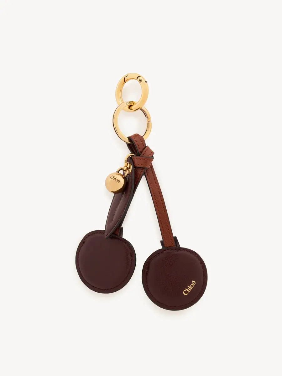 Chloé Chloé Symbols Cherry key ring bag charm in grained leather | Thumbnail 2