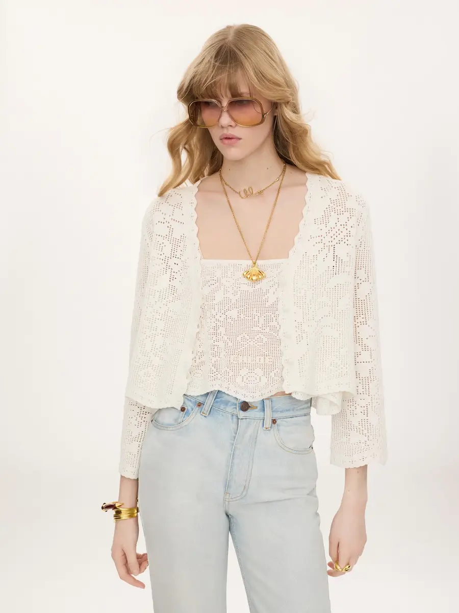 Chloé Cropped cardigan in a cotton knit | Thumbnail 4 Chloé Cropped cardigan in a cotton knit | Thumbnail 4