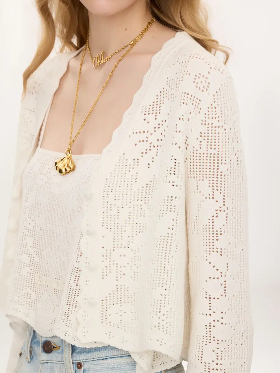 Chloé Cropped cardigan in a cotton knit | Thumbnail 6 Chloé Cropped cardigan in a cotton knit | Thumbnail 6