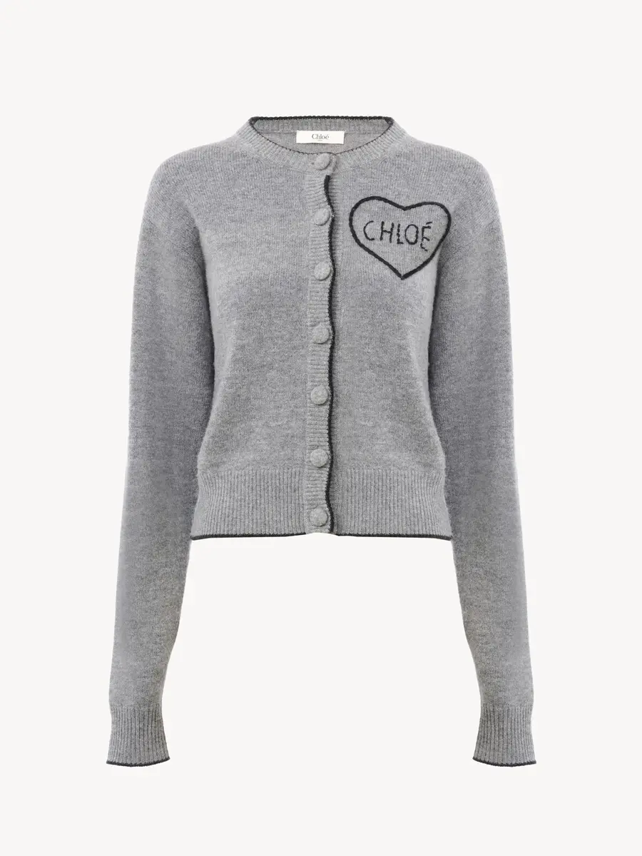 Chloé Fitted logo cardigan in a wool & cashmere knit | Thumbnail 2 Chloé Fitted logo cardigan in a wool & cashmere knit | Thumbnail 2