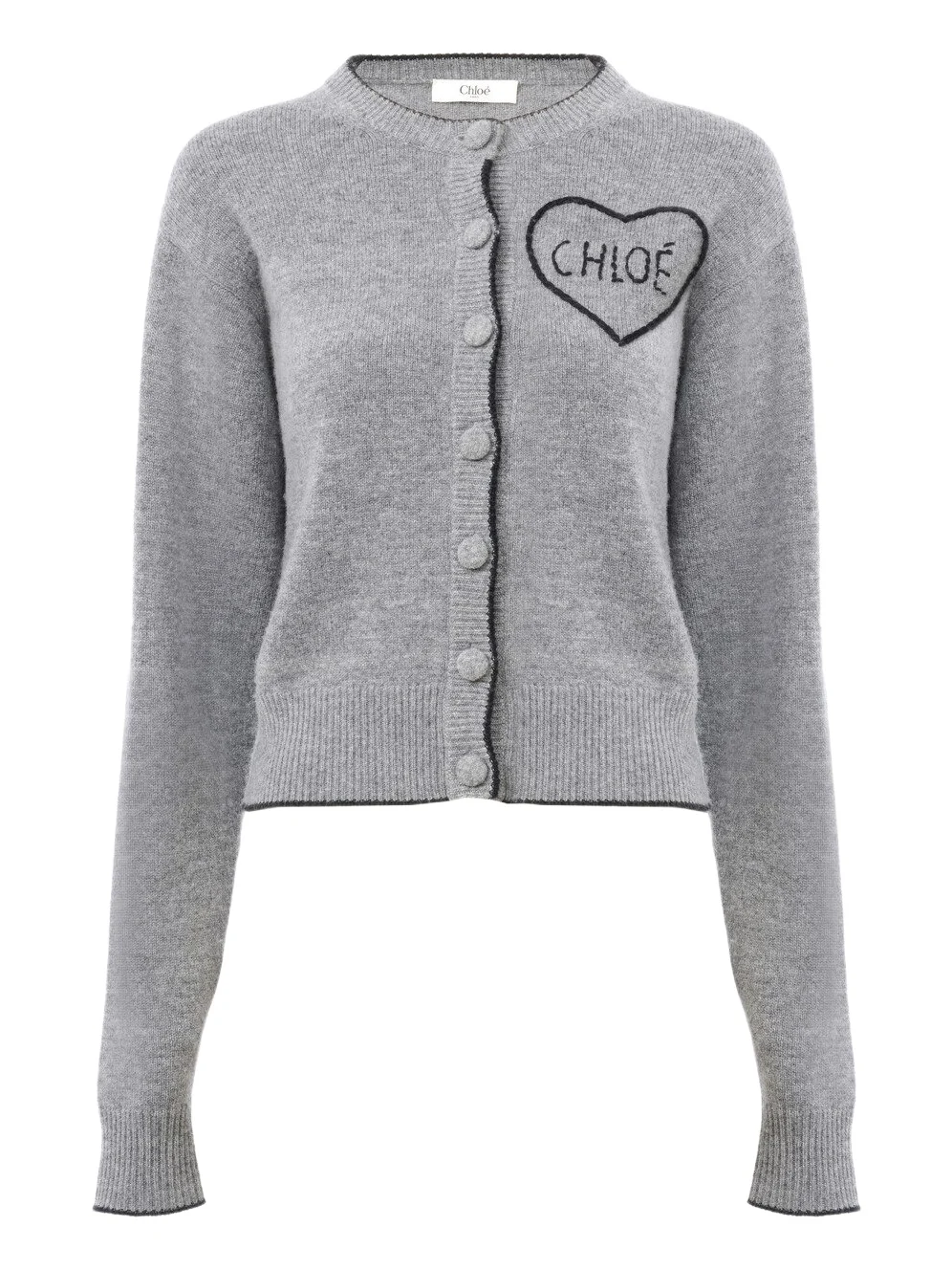 Chloé Fitted logo cardigan in a wool & cashmere knit