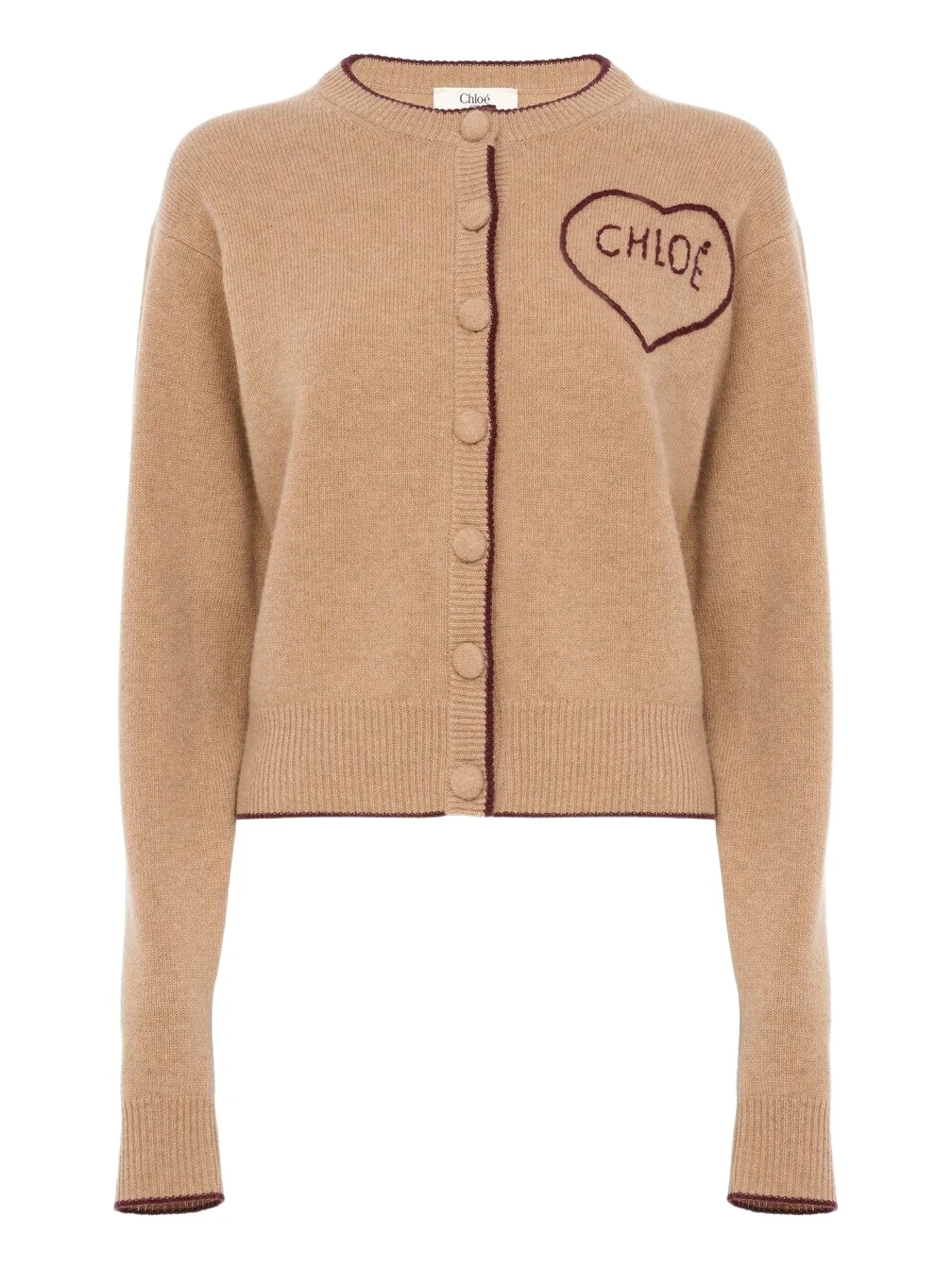 Fitted logo cardigan in a wool & cashmere knit Fitted logo cardigan in a wool & cashmere knit