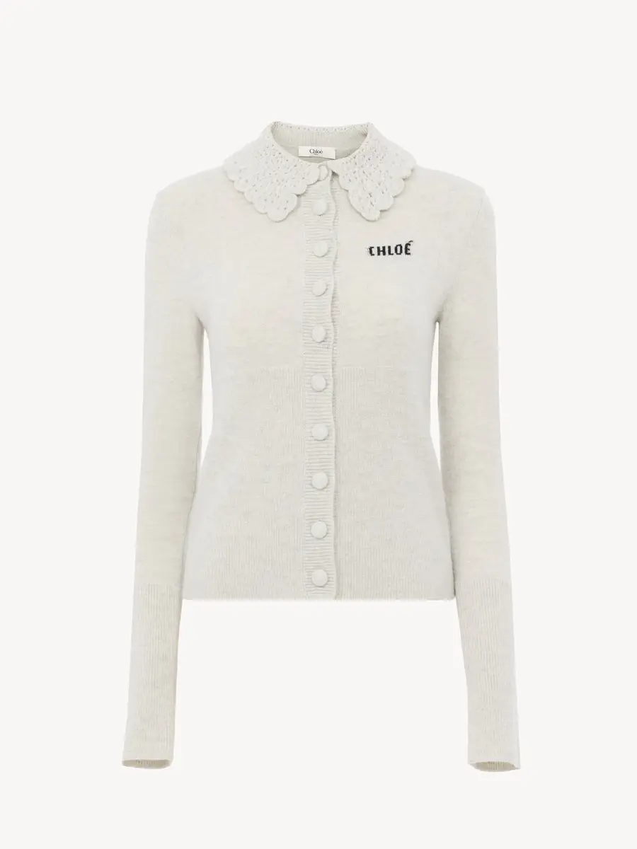 Chloé Fitted logo cardigan in a wool knit | Thumbnail 2 Chloé Fitted logo cardigan in a wool knit | Thumbnail 2
