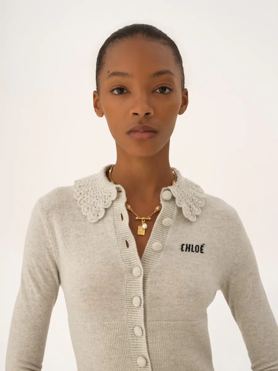 Chloé Fitted logo cardigan in a wool knit | Thumbnail 7 Chloé Fitted logo cardigan in a wool knit | Thumbnail 7