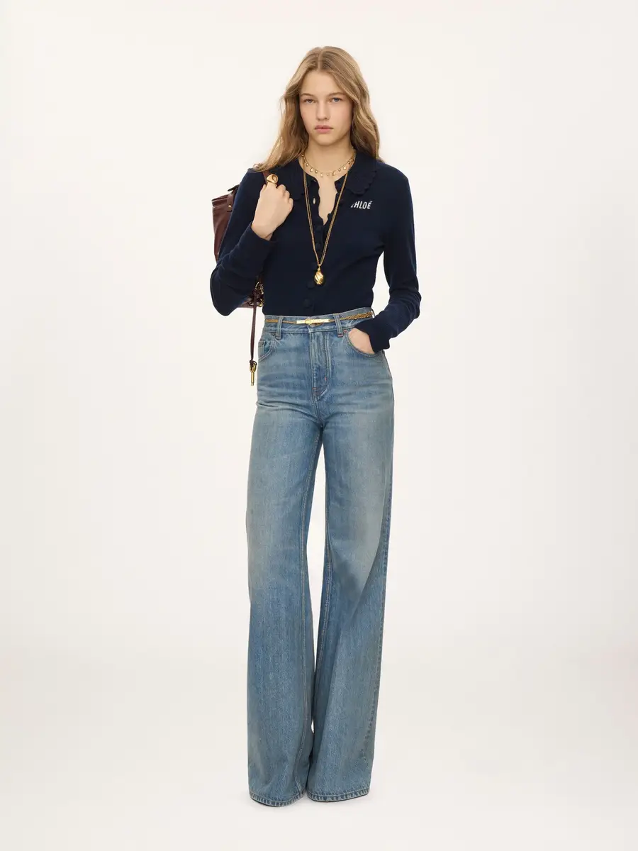 Chloé Fitted logo cardigan in a wool knit | Thumbnail 3 Chloé Fitted logo cardigan in a wool knit | Thumbnail 3