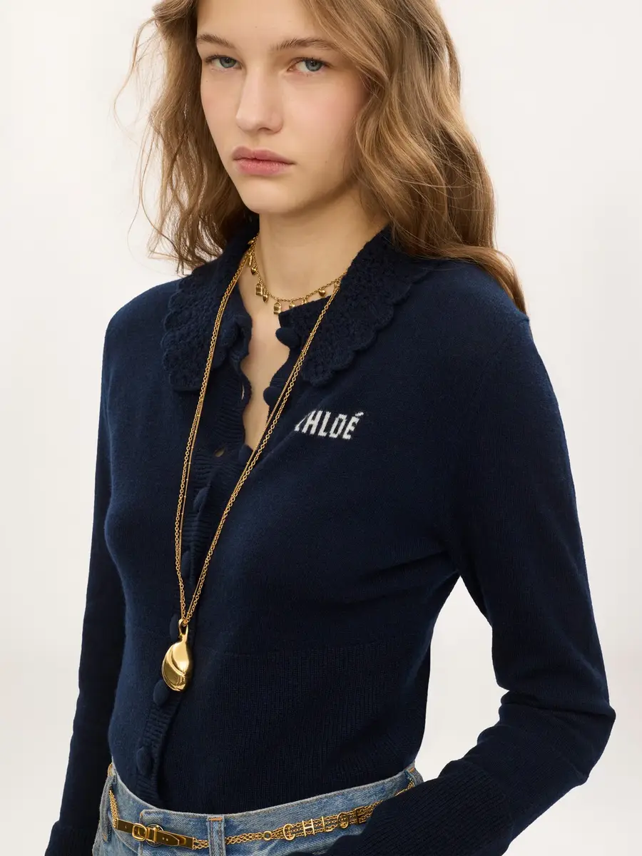 Chloé Fitted logo cardigan in a wool knit | Thumbnail 6 Chloé Fitted logo cardigan in a wool knit | Thumbnail 6