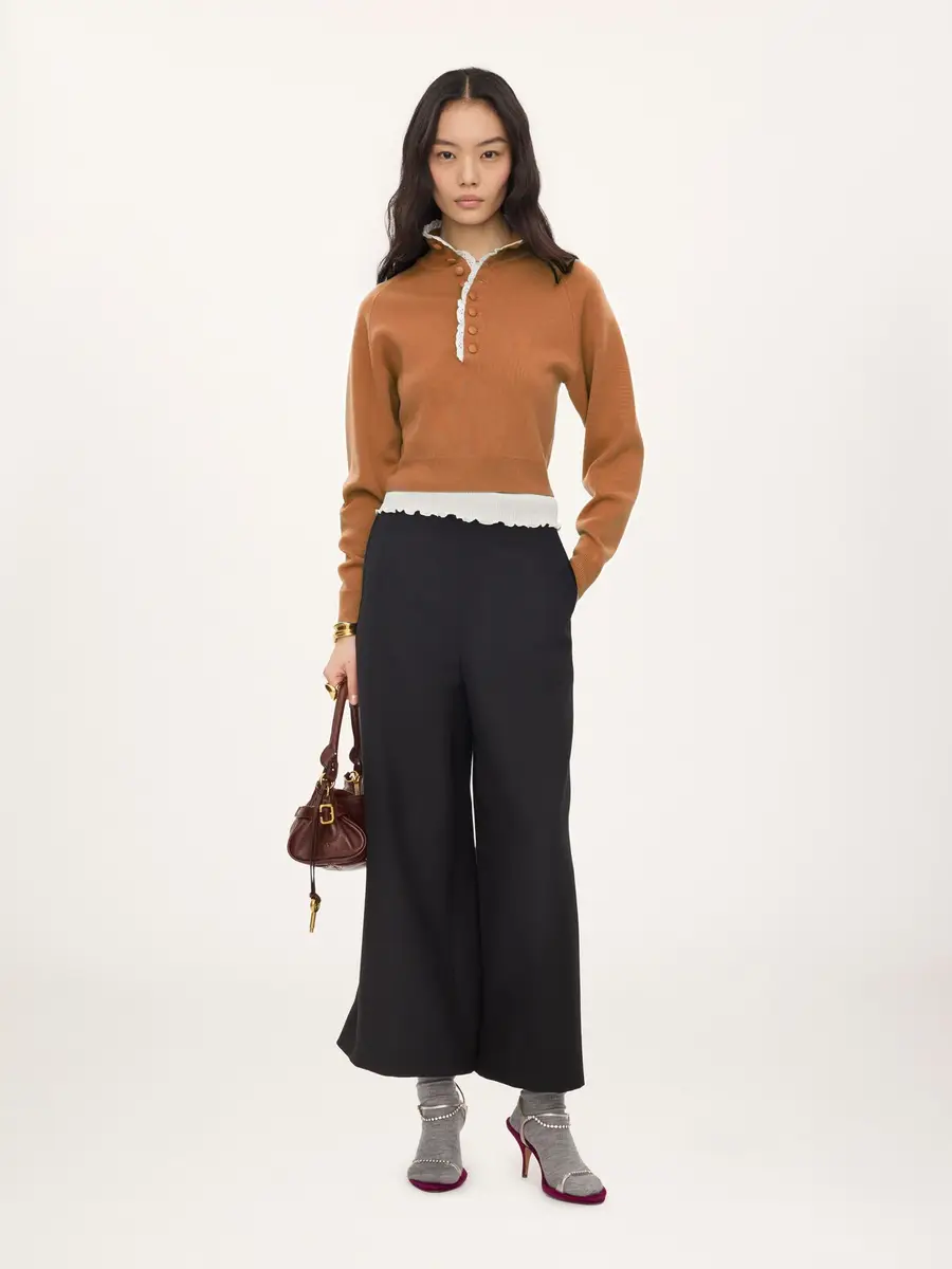 Chloé High-neck sweater in a wool knit & lace | Thumbnail 3 Chloé High-neck sweater in a wool knit & lace | Thumbnail 3