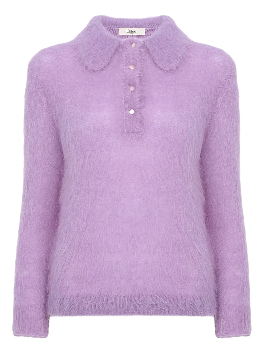 Chloé Polo sweater in an alpaca wool-blend knit