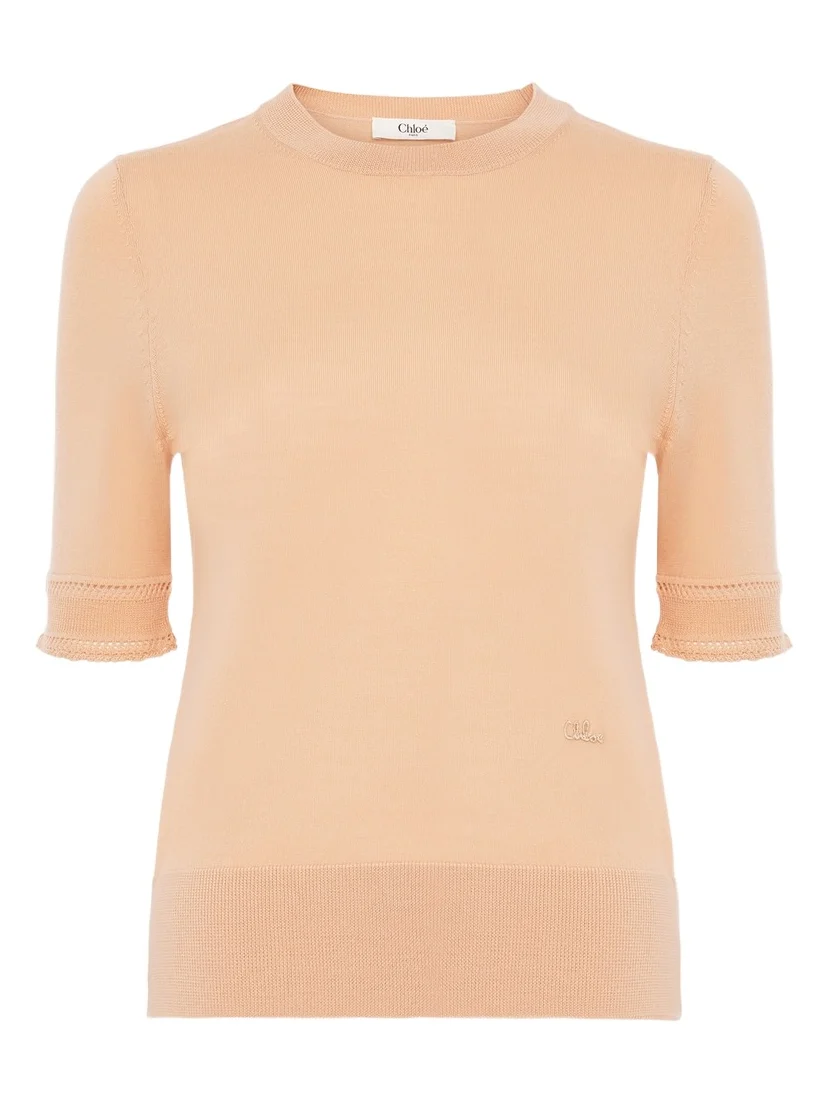 Short-sleeve sweater in a wool knit Short-sleeve sweater in a wool knit