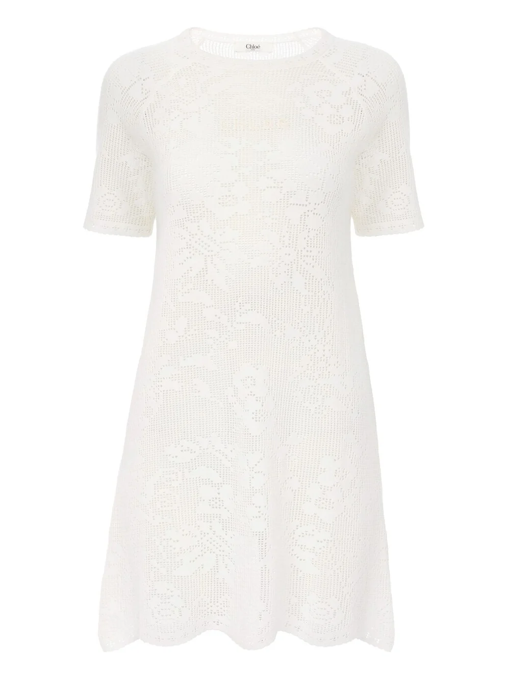 Short-sleeve fitted mini dress in a cotton knit Short-sleeve fitted mini dress in a cotton knit