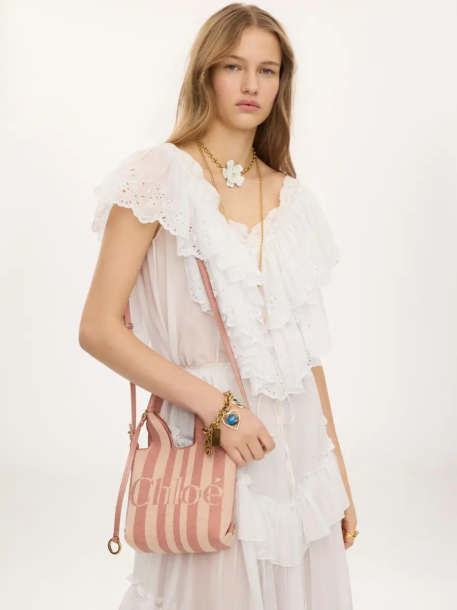 Chloé Mini Chloé Stripy tote bag in jacquard | Thumbnail 3