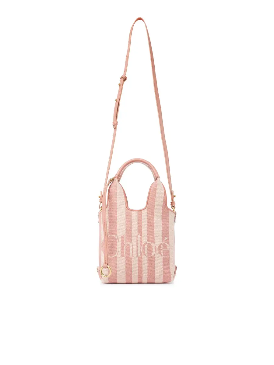 Chloé Mini Chloé Stripy tote bag in jacquard | Image 1 Chloé Mini Chloé Stripy tote bag in jacquard | Image 1