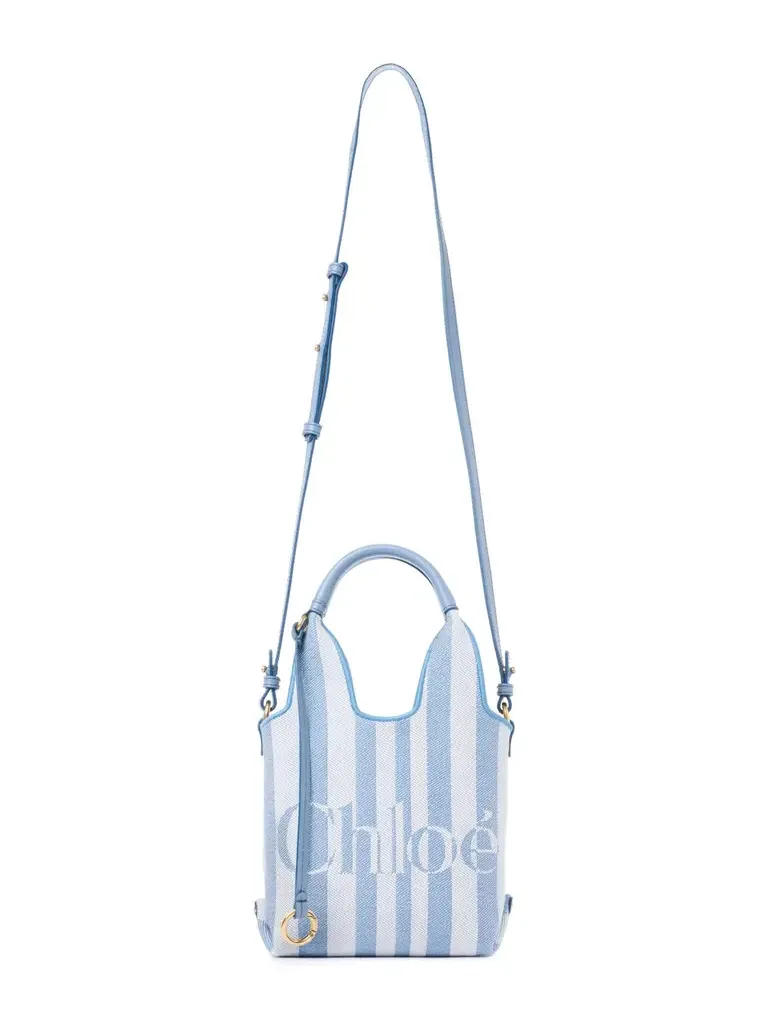 Mini Chloé Stripy tote bag in jacquard Mini Chloé Stripy tote bag in jacquard