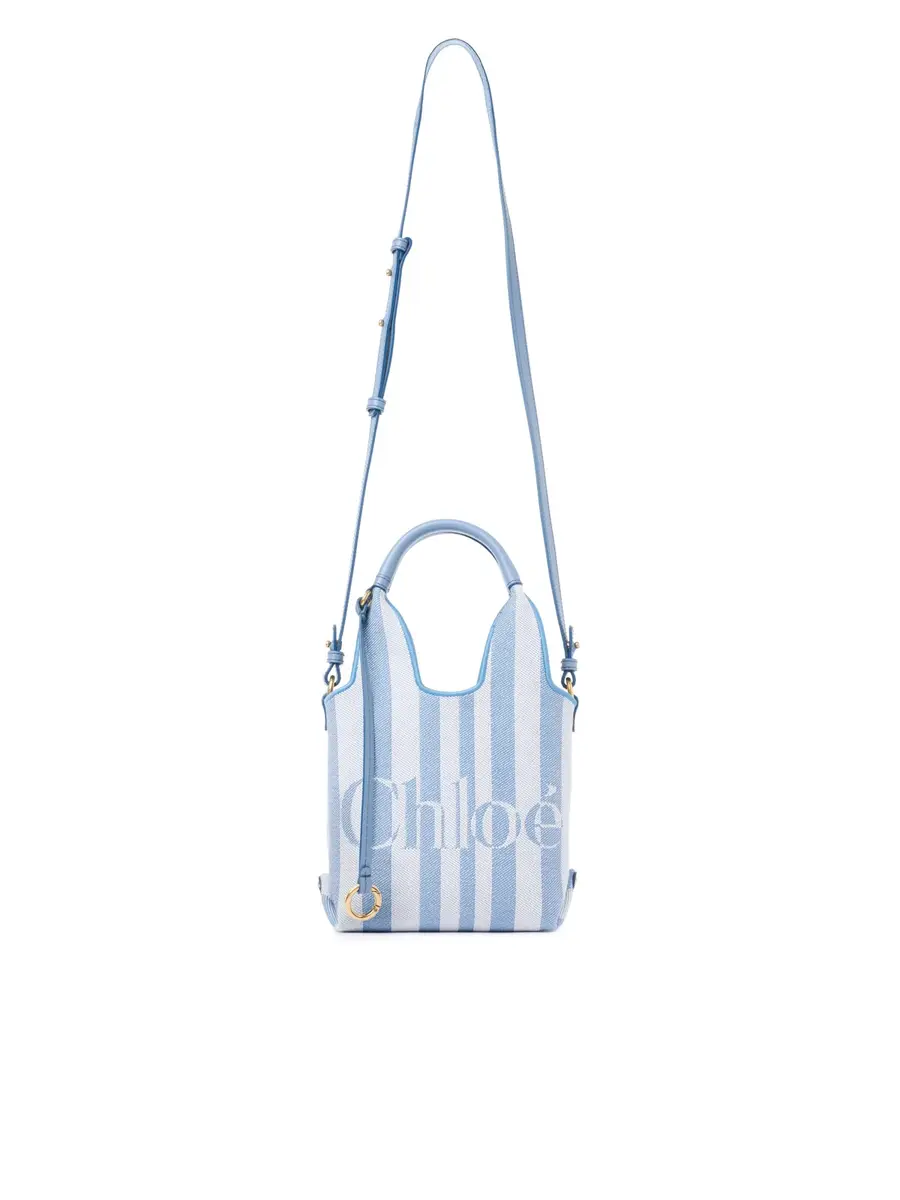 Chloé Mini Chloé Stripy tote bag in jacquard | Image 1 Chloé Mini Chloé Stripy tote bag in jacquard | Image 1