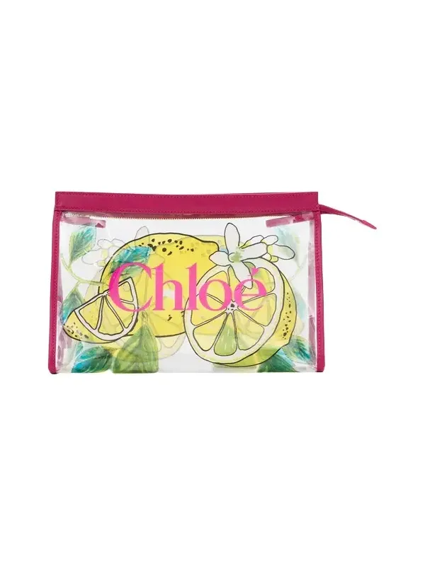 Chloé Soleil zipped pouch in lemon-print jelly Chloé Soleil zipped pouch in lemon-print jelly