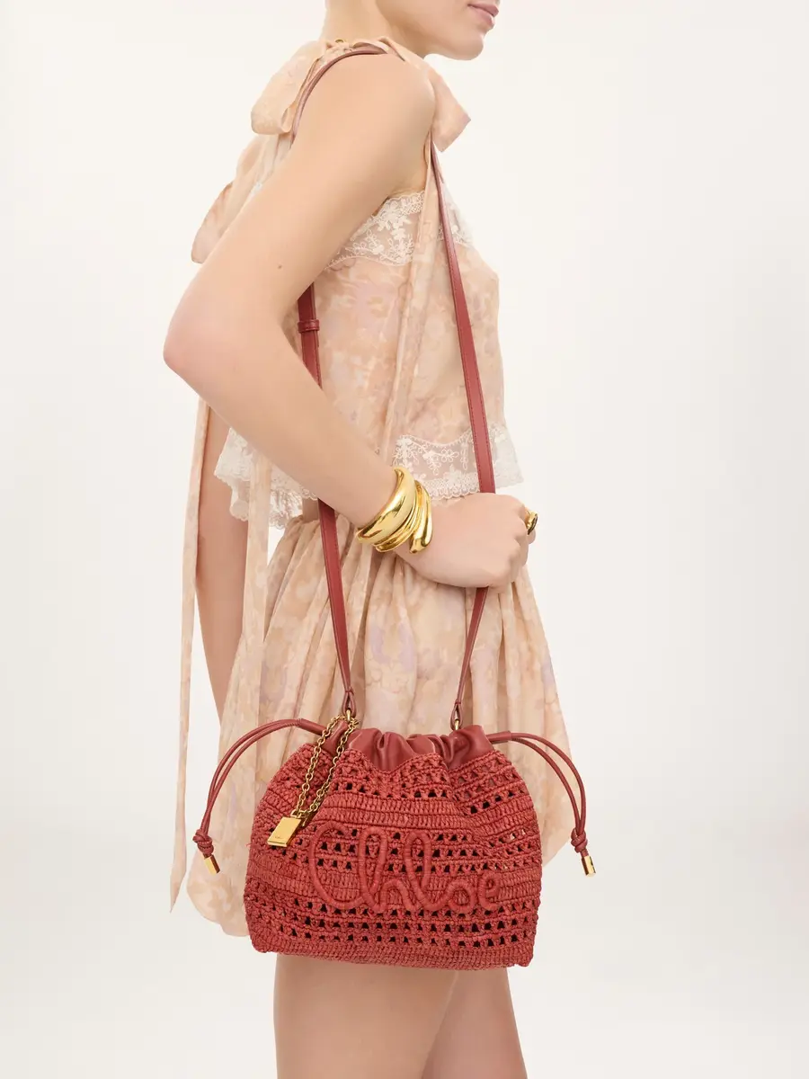 Chloé Mini Summer Banana drawstring shoulder bag in raffia | Thumbnail 3 Chloé Mini Summer Banana drawstring shoulder bag in raffia | Thumbnail 3