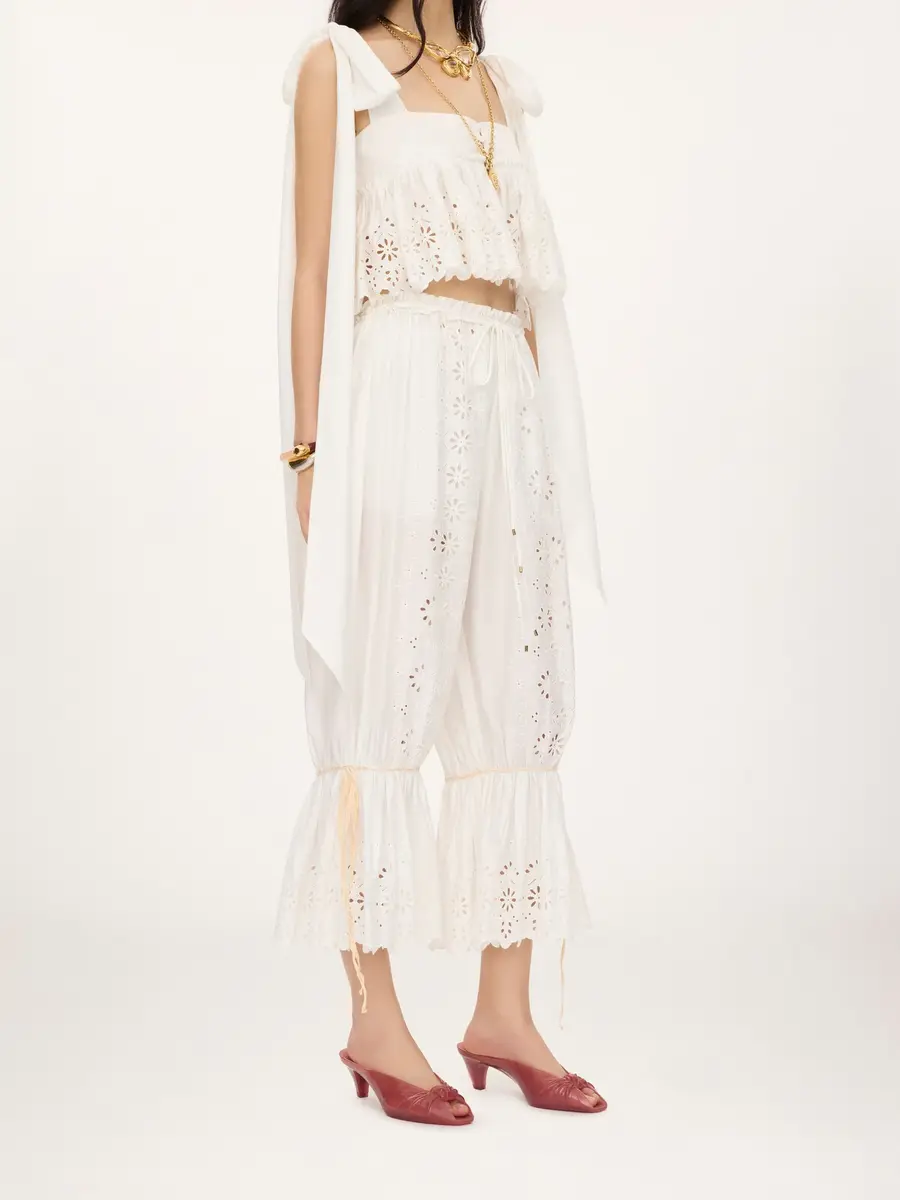 Chloé Fluid drawstring pants in soft cotton | Thumbnail 4 Chloé Fluid drawstring pants in soft cotton | Thumbnail 4