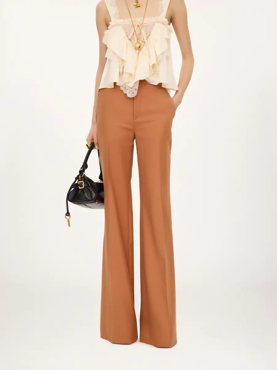 Chloé High-rise flared pants in wool gabardine | Thumbnail 4 Chloé High-rise flared pants in wool gabardine | Thumbnail 4