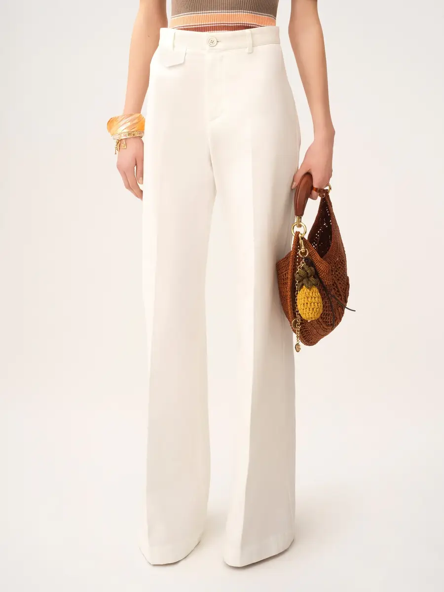 Chloé High-rise flared pants in cotton canvas | Thumbnail 4