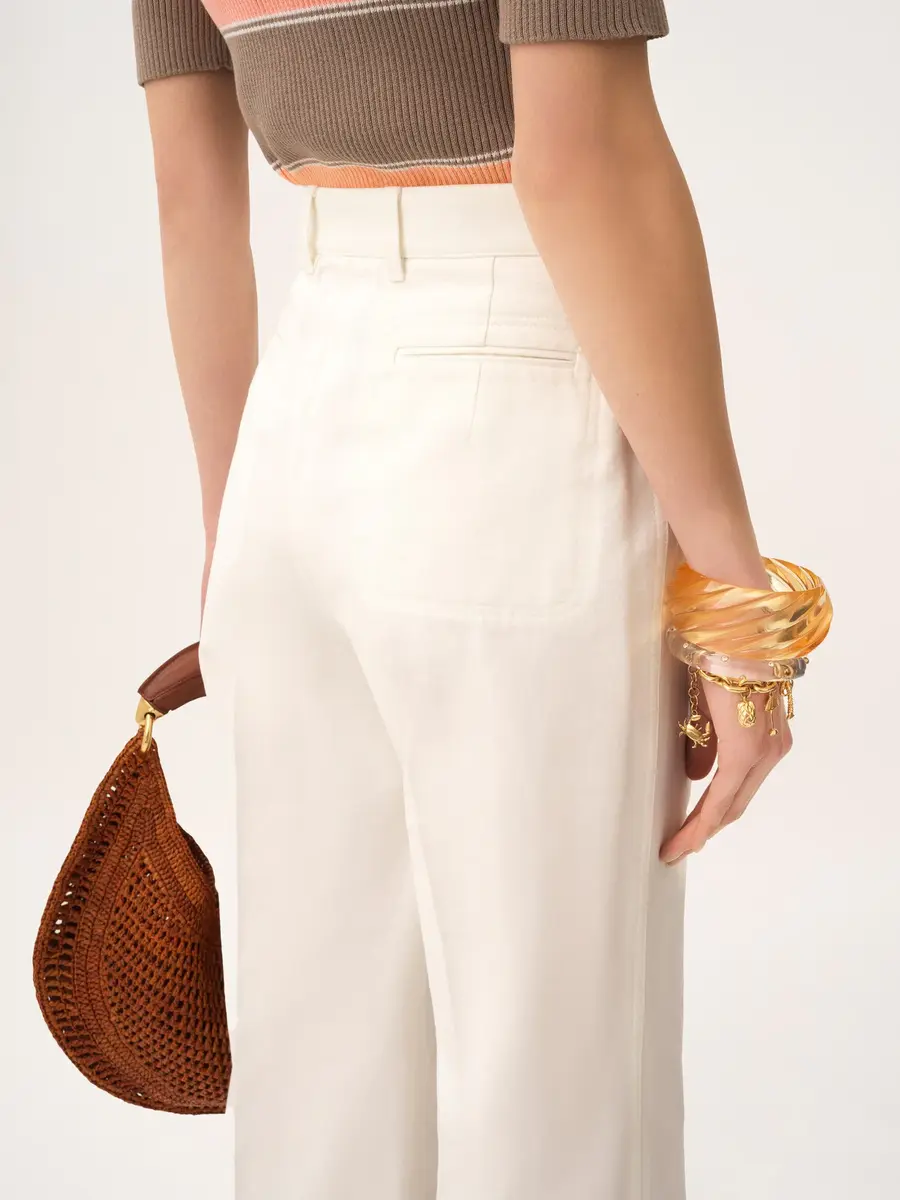 Chloé High-rise flared pants in cotton canvas | Thumbnail 6