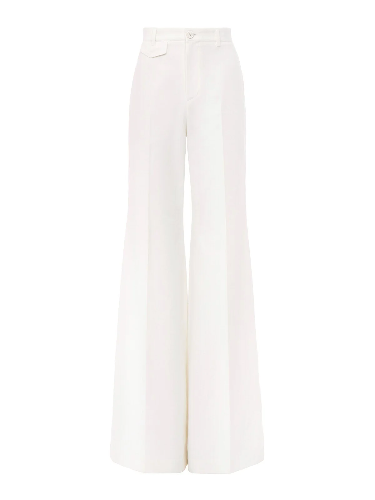 High-rise flared pants in cotton canvas