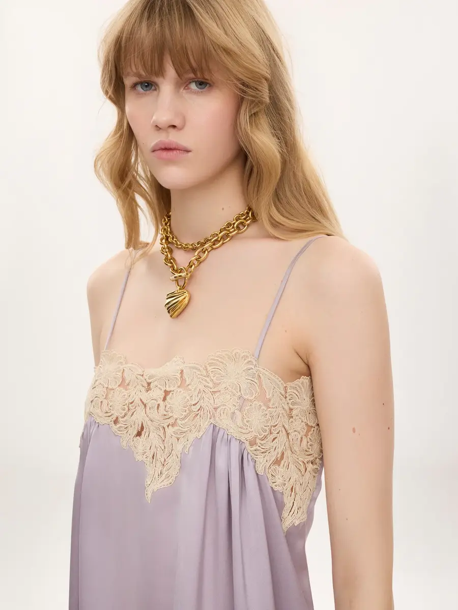 Chloé Thin-strap mini dress in washed silk satin | Thumbnail 6