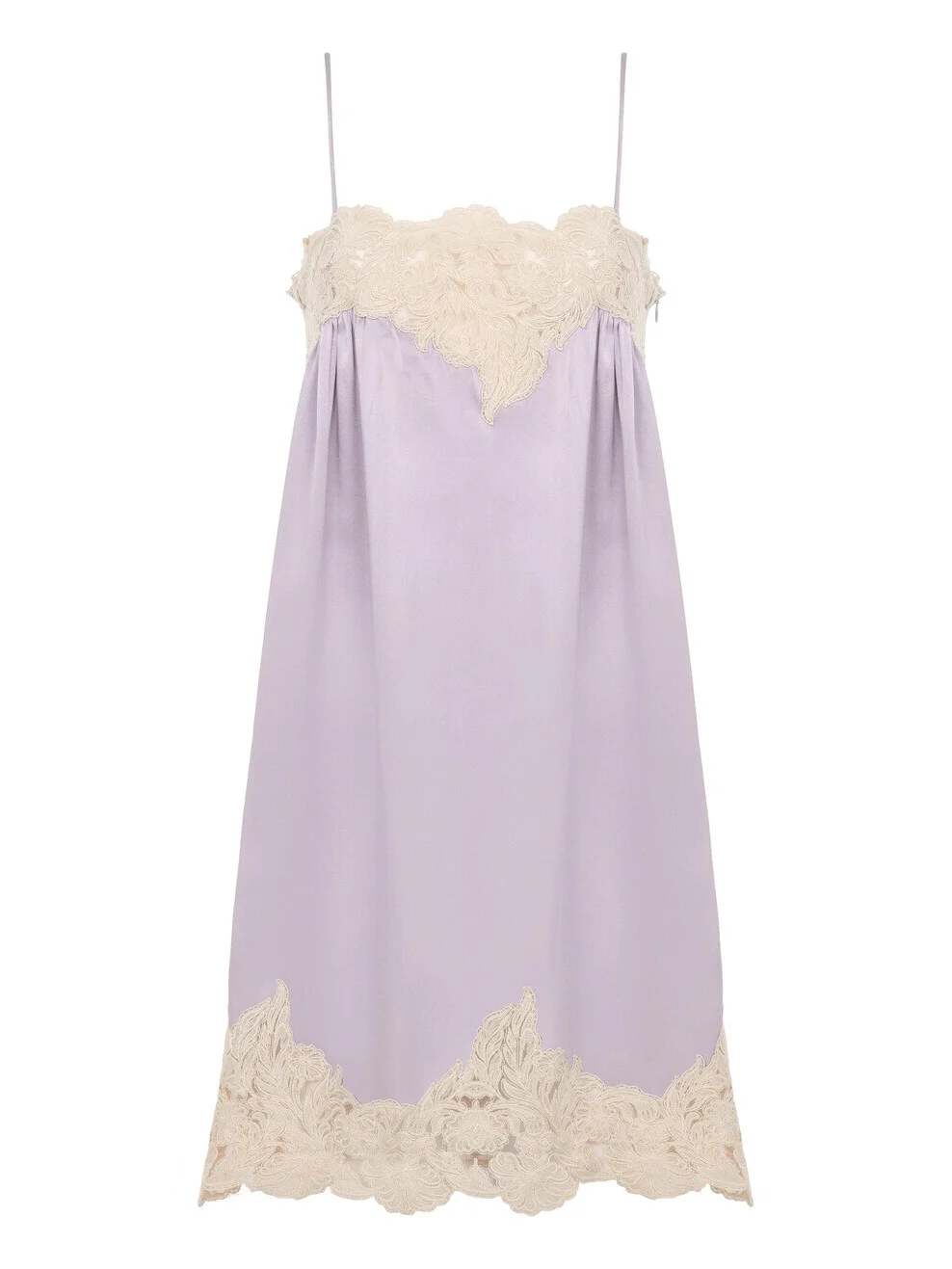 Thin-strap mini dress in washed silk satin Thin-strap mini dress in washed silk satin