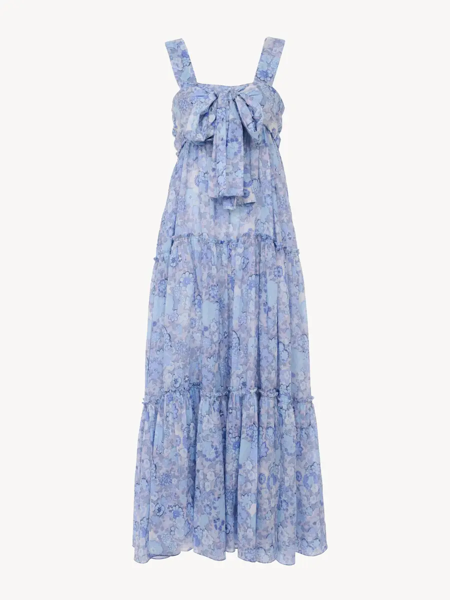 Chloé Tiered long dress in cotton voile | Thumbnail 2 Chloé Tiered long dress in cotton voile | Thumbnail 2