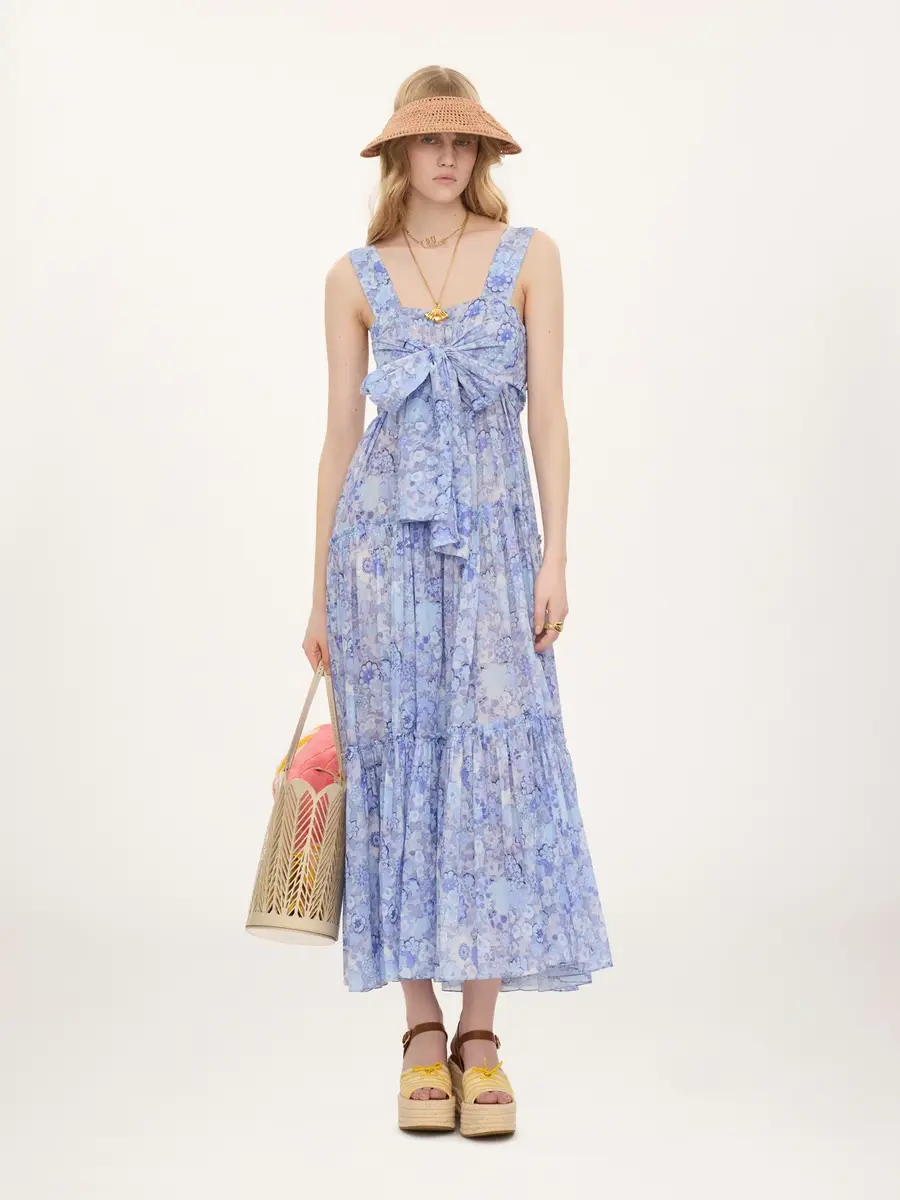 Chloé Tiered long dress in cotton voile | Thumbnail 3 Chloé Tiered long dress in cotton voile | Thumbnail 3