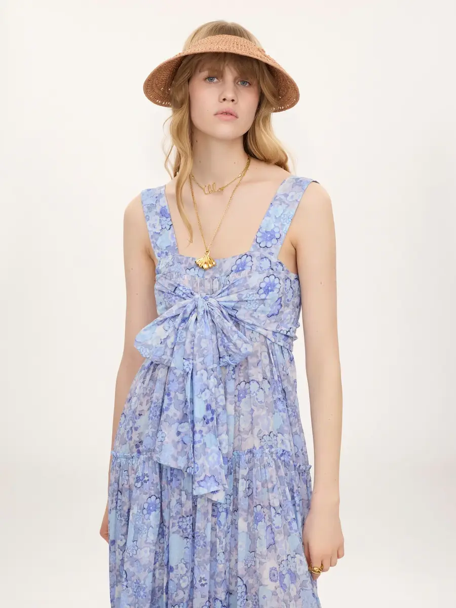 Chloé Tiered long dress in cotton voile | Thumbnail 4 Chloé Tiered long dress in cotton voile | Thumbnail 4