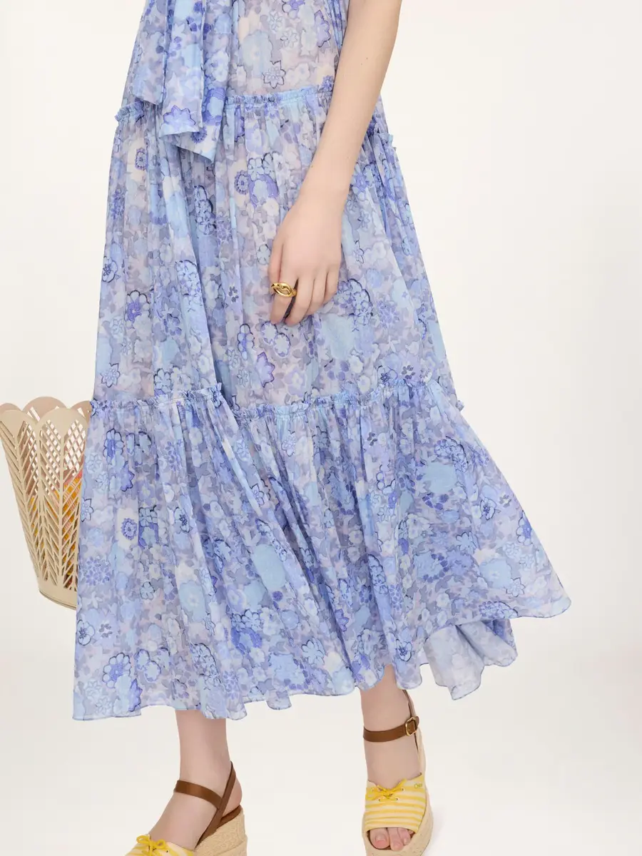 Chloé Tiered long dress in cotton voile | Thumbnail 7 Chloé Tiered long dress in cotton voile | Thumbnail 7