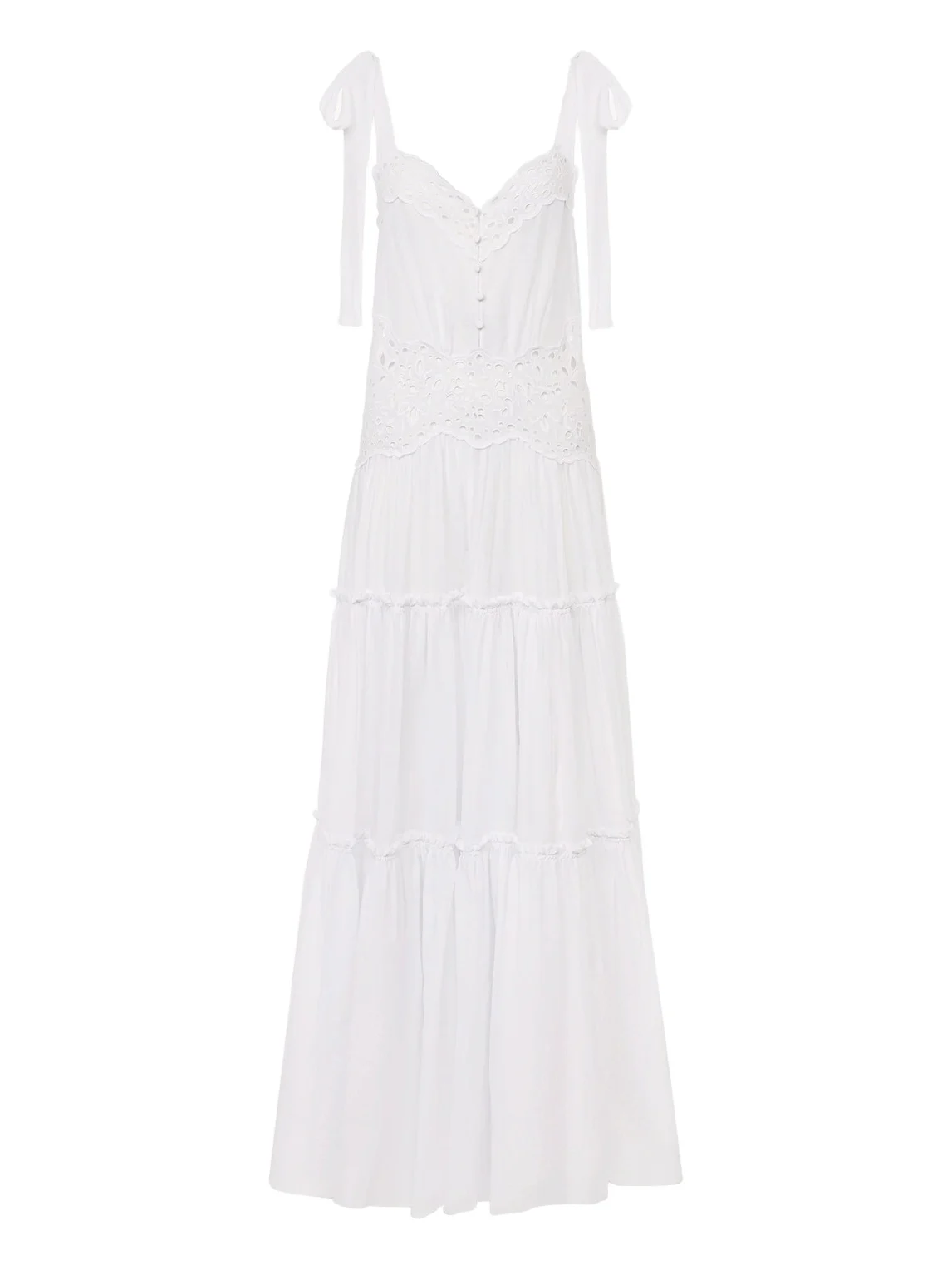 Chloé Tiered long dress in cotton voile