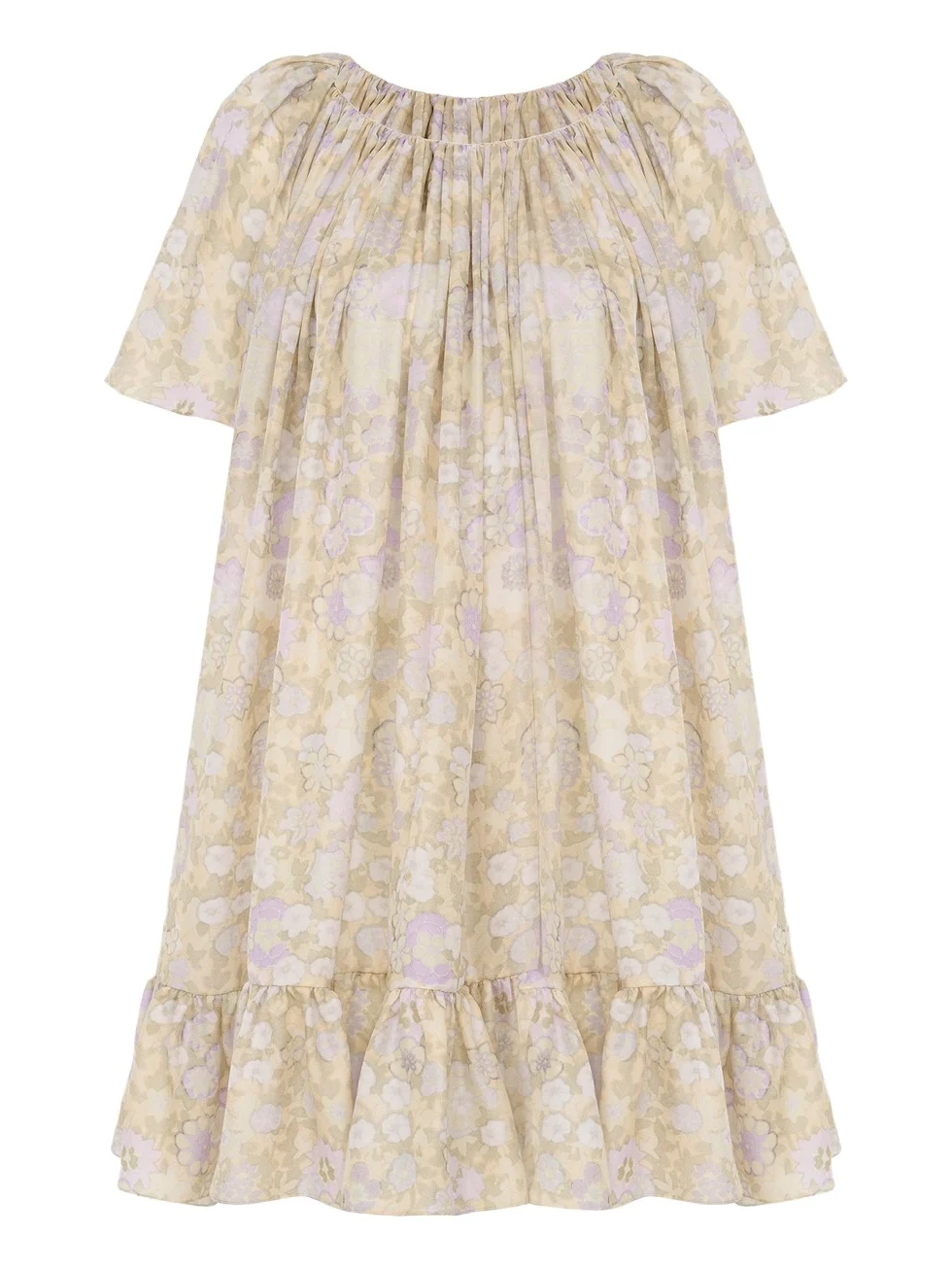 Short pleated dress in silk charmeuse Short pleated dress in silk charmeuse