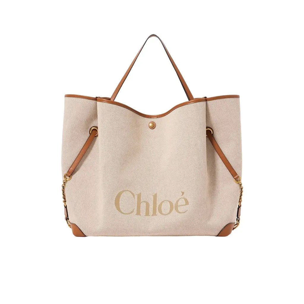 Chloé Large Chloé Clover double carry bag in canvas