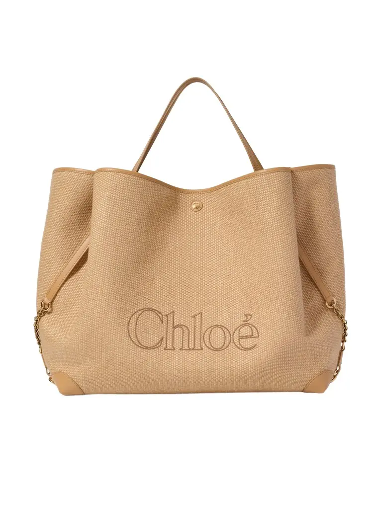 Chloé Large Chloé Clover double carry bag in raffia-effect fibers | Image 1 Chloé Large Chloé Clover double carry bag in raffia-effect fibers | Image 1